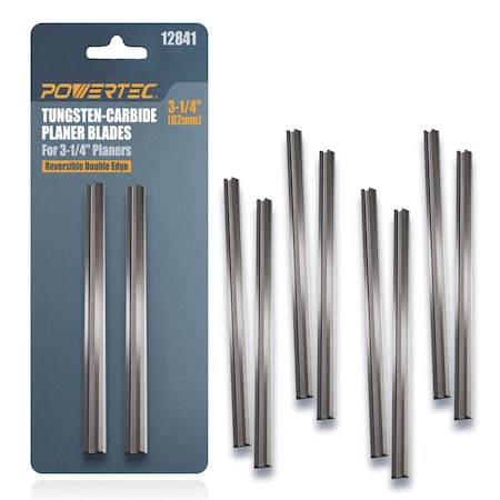 Powertec 3-1/4 in. Tungsten Carbide Hand Held Planer Blades Replacement, 10PK 12841-P5